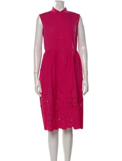 Pre-owned Erdem Floral Print Knee-length Dress In Pink