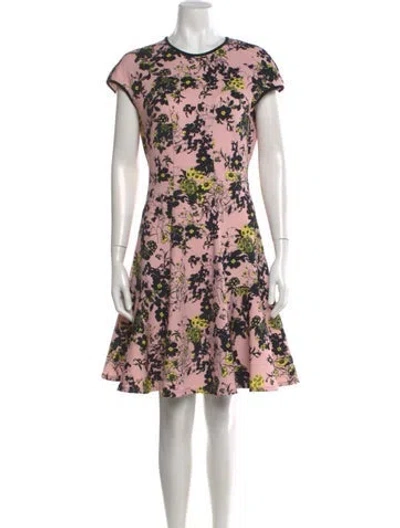 Pre-owned Erdem Floral Print Knee-length Dress In Pink