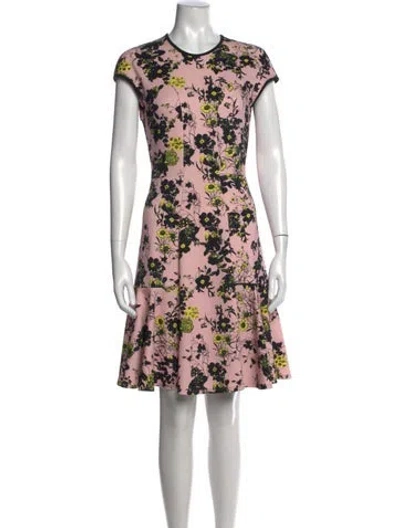 Pre-owned Erdem Floral Print Knee-length Dress In Pink