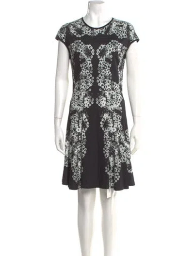Pre-owned Erdem Floral Print Knee-length Dress W/ Tags In Black