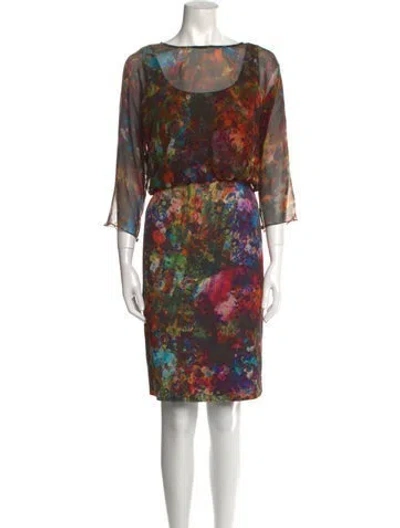 Pre-owned Erdem Floral Print Knee-length Dress W/ Tags In Pink
