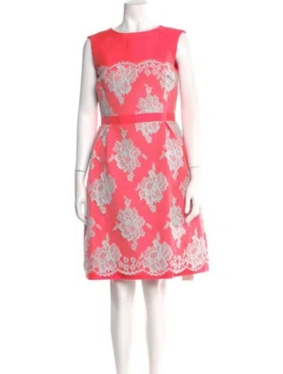 Pre-owned Erdem Floral Print Knee-length Dress W/ Tags In Pink