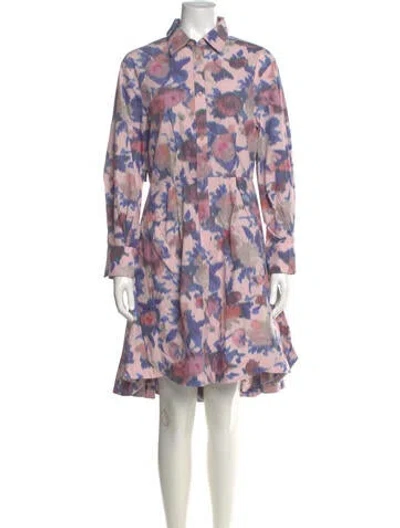 Pre-owned Erdem Floral Print Knee-length Dress W/ Tags In Pink