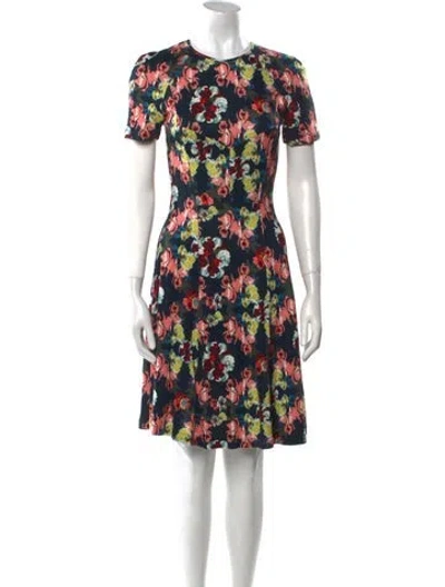 Pre-owned Erdem Floral Print Knee-length Dress In Yellow