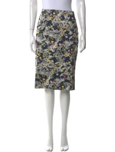 Pre-owned Erdem Floral Print Knee-length Skirt In Black