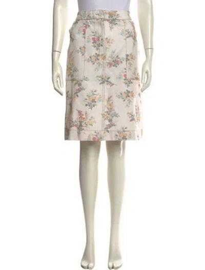 Pre-owned Erdem Floral Print Knee-length Skirt In Neutral