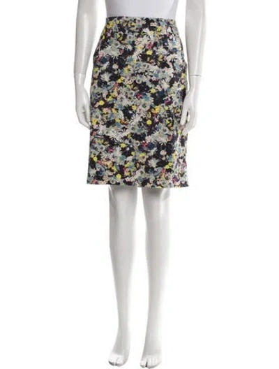 Pre-owned Erdem Floral Print Knee-length Skirt In White