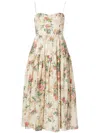 Erdem Linen Sleeveless Midi Dress In Neutrals