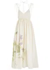 Erdem Floral Print Linen Maxi Dress
