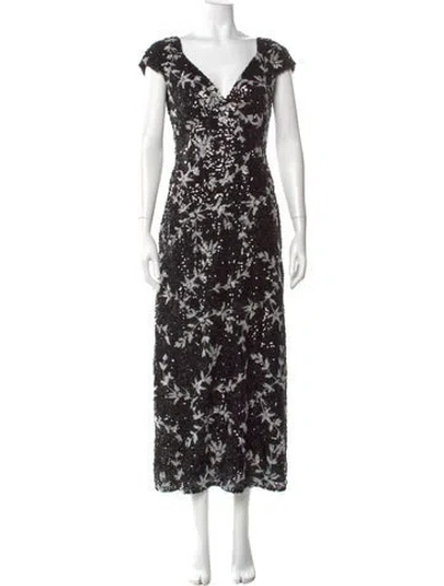 Pre-owned Erdem Floral Print Long Dress In Blue