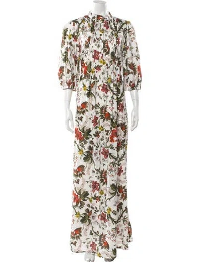 Pre-owned Erdem Floral Print Long Dress In Multi