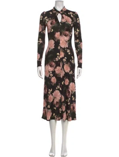 Pre-owned Erdem Floral Print Long Dress In Multi
