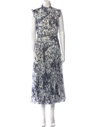 Pre-owned Erdem Floral Print Long Dress In Multi