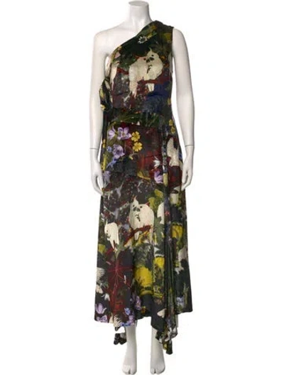 Pre-owned Erdem Floral Print Long Dress In Multi
