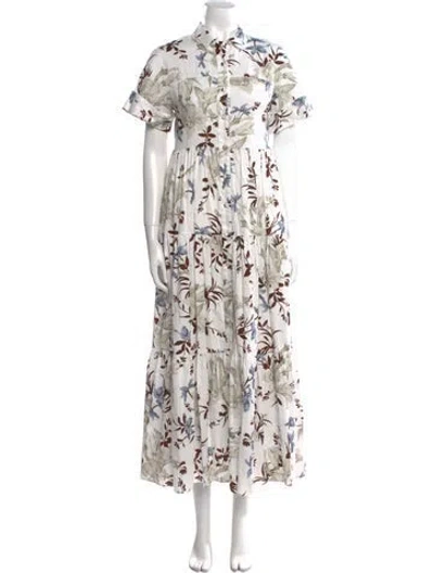 Pre-owned Erdem Floral Print Long Dress In Multi