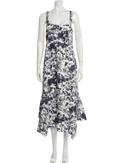 Pre-owned Erdem Floral Print Long Dress In Multi