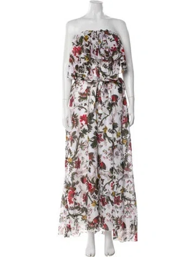 Pre-owned Erdem Floral Print Long Dress In Multi