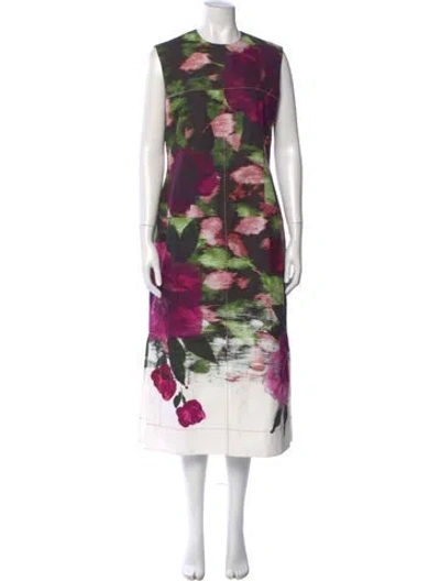Pre-owned Erdem Floral Print Long Dress In Multi