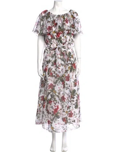 Pre-owned Erdem Floral Print Long Dress In Multi