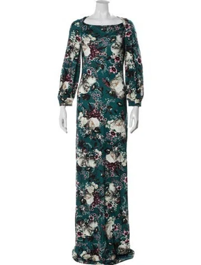 Pre-owned Erdem Floral Print Long Dress In Multi