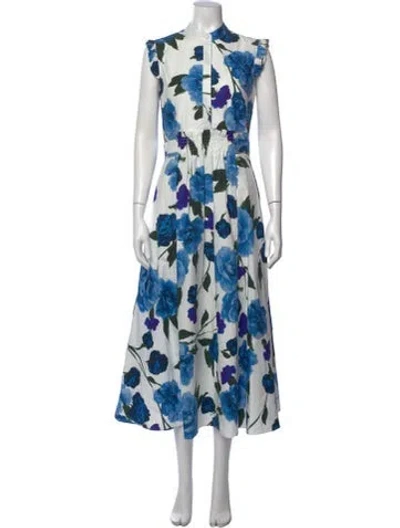 Pre-owned Erdem Floral Print Long Dress In Multi