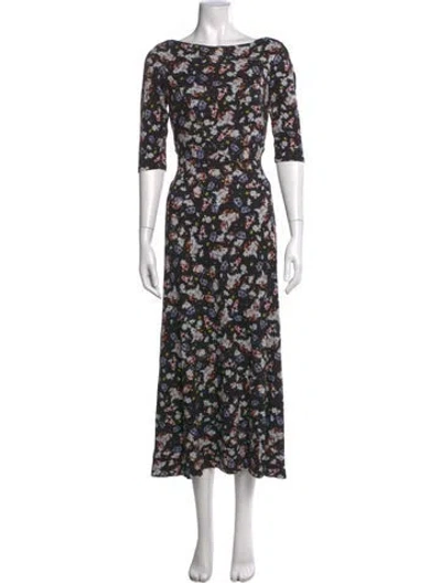 Pre-owned Erdem Floral Print Long Dress In Multi