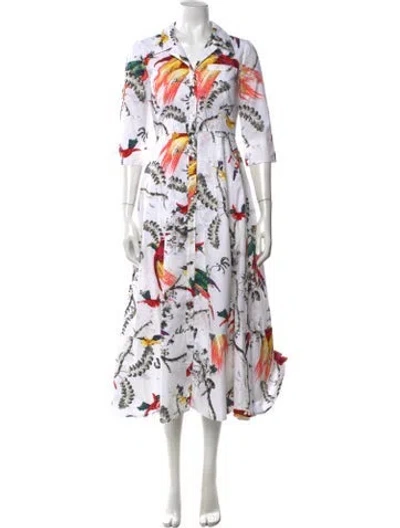 Pre-owned Erdem Floral Print Long Dress In Multi