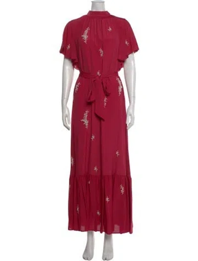 Pre-owned Erdem Floral Print Long Dress In Pink