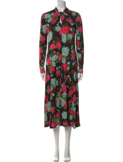 Pre-owned Erdem Floral Print Long Dress W/ Tags In Multi