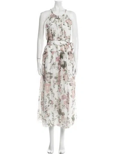 Pre-owned Erdem Floral Print Long Dress W/ Tags In Pink