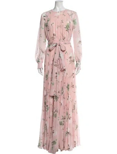 Pre-owned Erdem Floral Print Long Dress W/ Tags In Pink