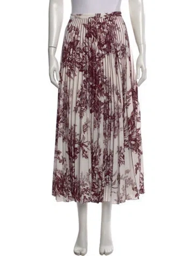 Pre-owned Erdem Floral Print Long Skirt In Burgundy