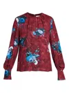 Erdem Painterly Floral Long-sleeve Blouse In Multi