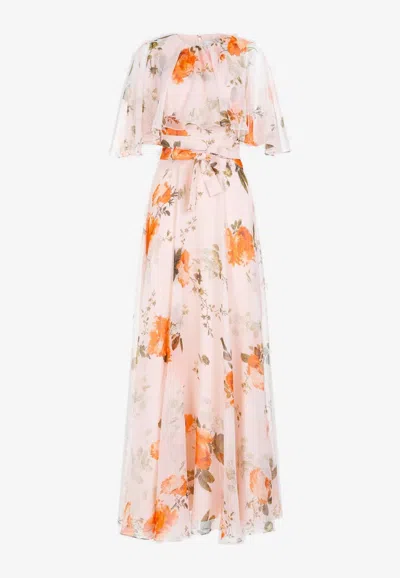 Erdem Floral Print Maxi Dress In Multicolor