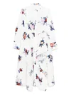Erdem Floral-print Midi Dress In White
