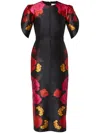 Erdem Gabardine Peplum Midi Dress In Black