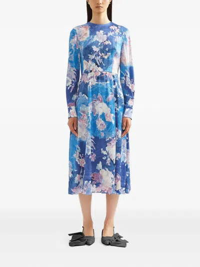 ERDEM FLORAL PRINT MIDI DRESS