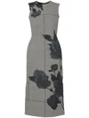 Erdem Wool Floral-printed Midi Sheath Dress In Blue