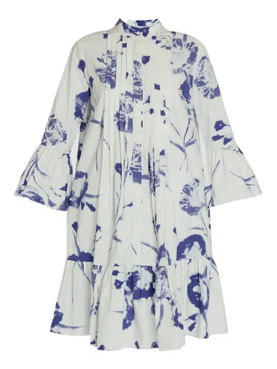 Erdem Floral-print Midi Dress In White