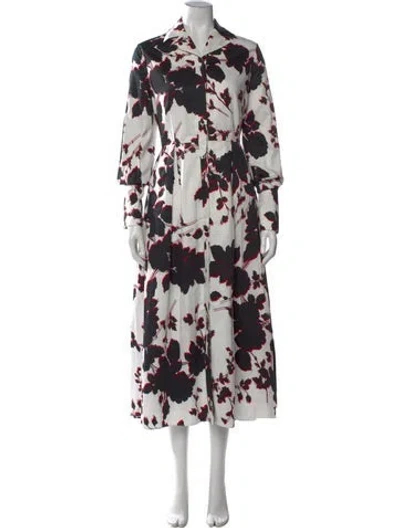 Pre-owned Erdem Floral Print Midi Length Dress In Black