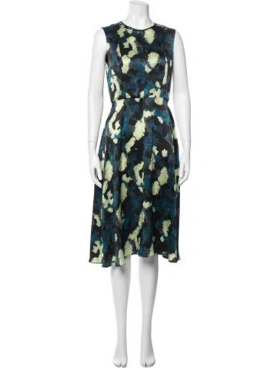Pre-owned Erdem Floral Print Midi Length Dress In Blue