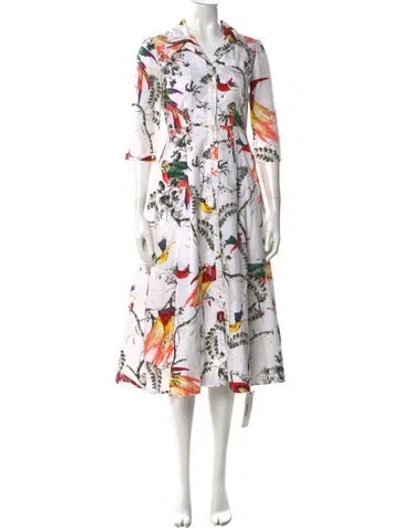 Pre-owned Erdem Floral Print Midi Length Dress In Multi