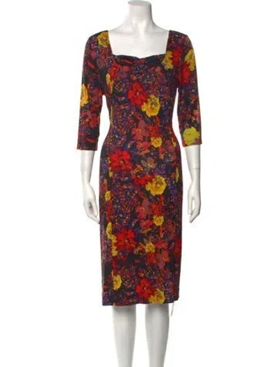 Pre-owned Erdem Floral Print Midi Length Dress In Multi