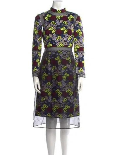 Pre-owned Erdem Floral Print Midi Length Dress In Multi