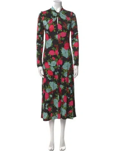 Pre-owned Erdem Floral Print Midi Length Dress In Multi