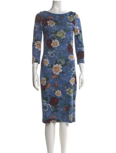 Pre-owned Erdem Floral Print Midi Length Dress In Multi