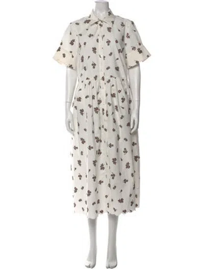 Pre-owned Erdem Floral Print Midi Length Dress In Multi