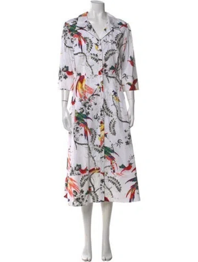 Pre-owned Erdem Floral Print Midi Length Dress In Multi