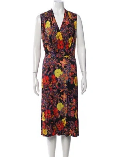 Pre-owned Erdem Floral Print Midi Length Dress In Multi