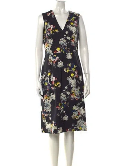 Pre-owned Erdem Floral Print Midi Length Dress In Multi